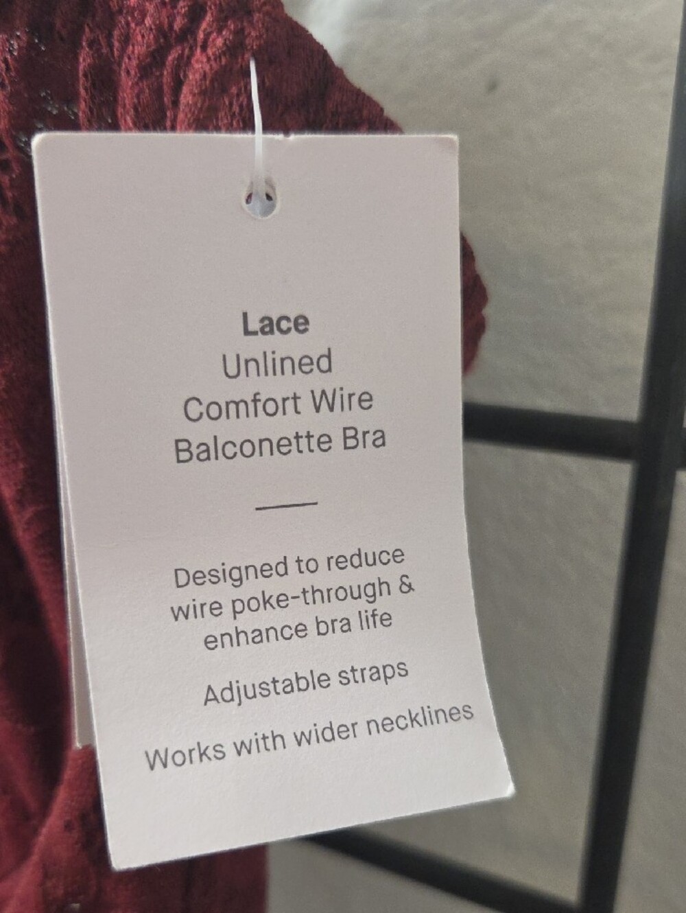 **Auden Lace Underwire Bra - Burgundy Wine - Picture 2 of 4